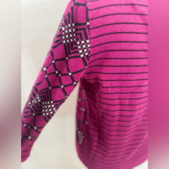 NWOT ANNE KLEIN Women's Argyle Pattern Sweater - Pink - Picture 5 of 12